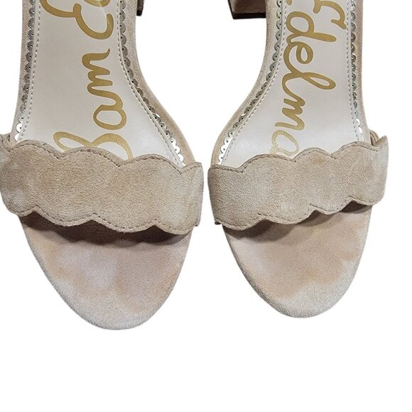Sam Edelman Size 8.5 Nude / Tan Odila Scalloped Strap Heels - Picture 8 of 8